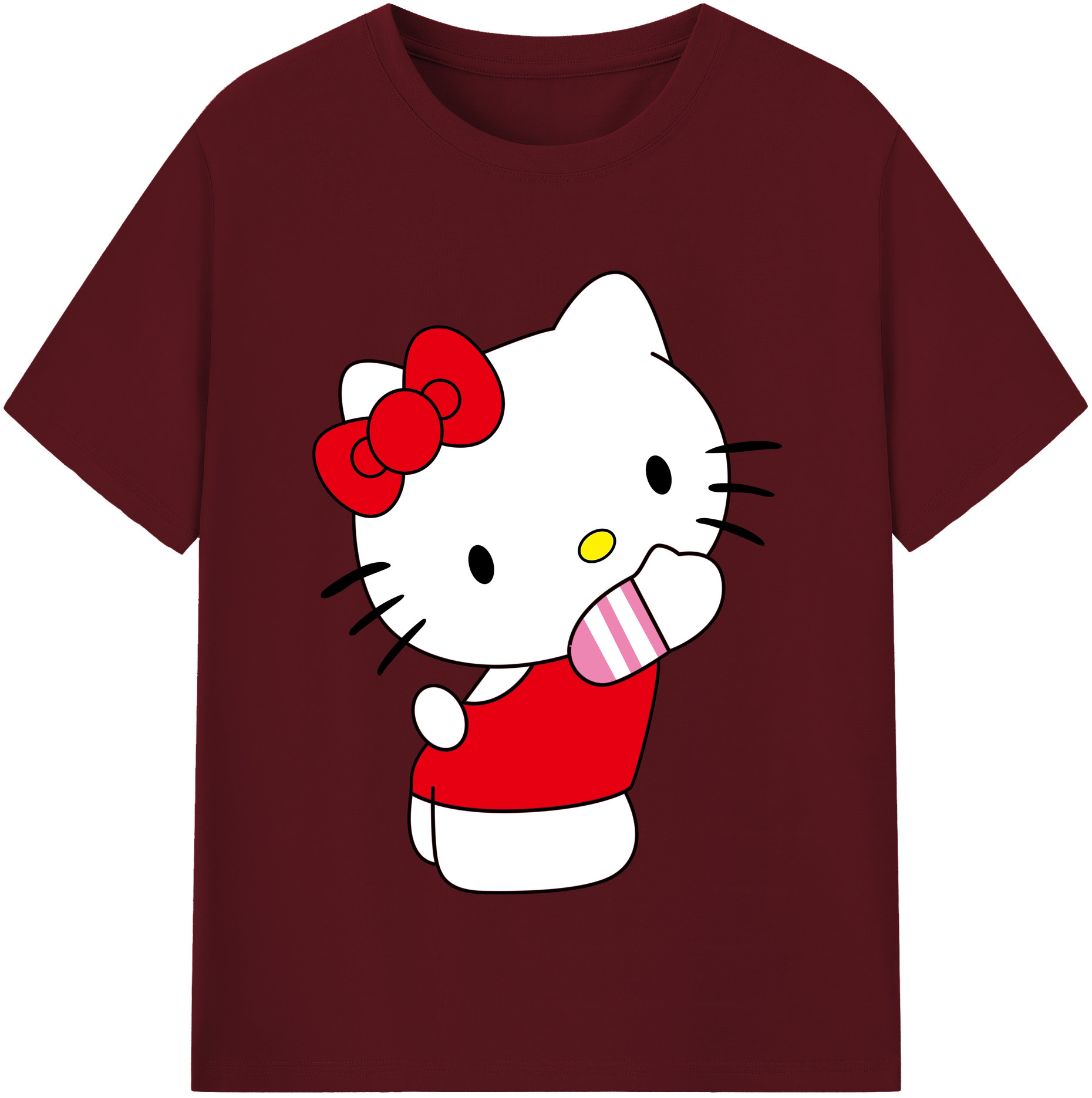 （画像用） Hello Kitty ハローキティ 綿100％半袖Tシャツ（フロントプリント）